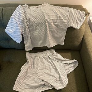 Striped Gray Pajama Set